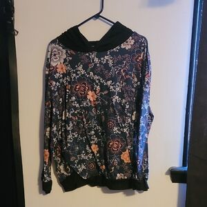 Floral Black Hoodie